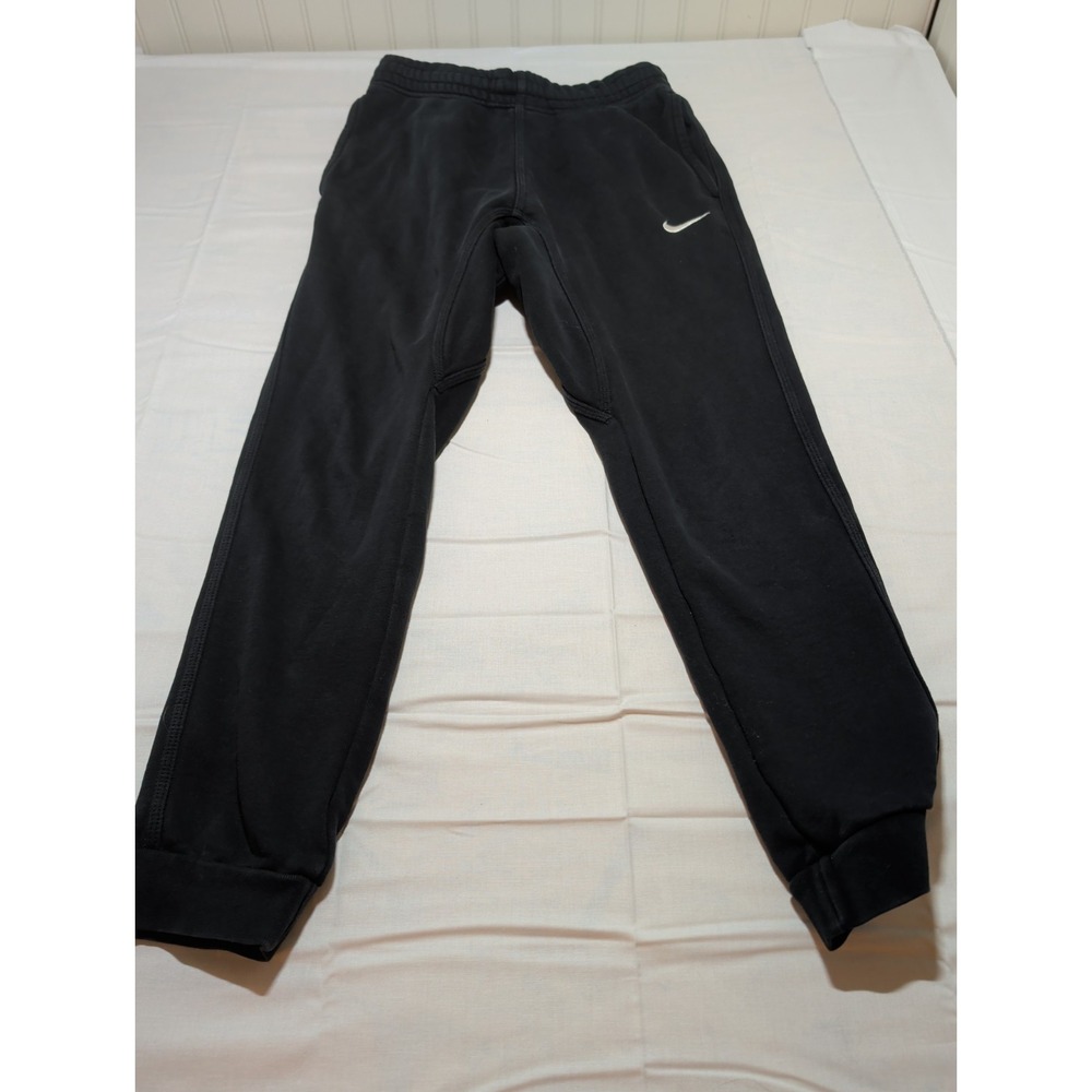 Nike Womens Small Black Fleece Cuffed Jogger Sweatpants Pockets RN56323